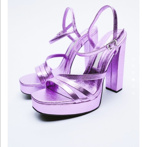 Zara purple platform heels